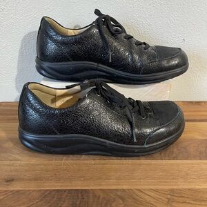 Finn Comfort Black Leather Lace Up Shoes US 9.5/10 Comfort Walking Support Daily